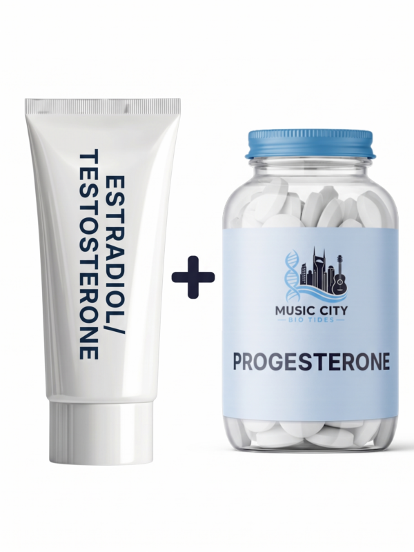 Estradiol / Testosterone cream + Progesterone caps